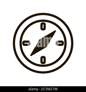 Compass icon in trendy flat style isolated on red background. Vector ...
