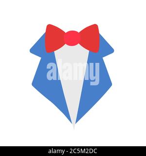Butterfly tie on white background. Vector illustration. EPS 10. Stock Vector