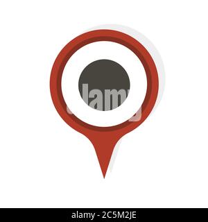 Pin map place location icon on white background. Vector illustration in trendy flat style. EPS 10 Stock Vector