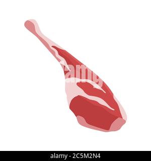 Meat product on white background. Vector illustration in trendy flat style. EPS 10 Stock Vector