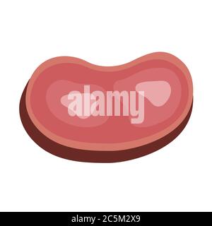 Beef steak on white background. Vector illustration in trendy flat style. EPS 10. Stock Vector