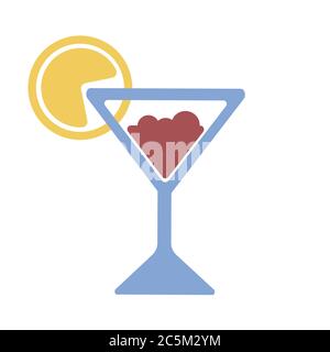 Cocktail icon on white background. Vector illustration in trendy flat style. EPS 10 Stock Vector