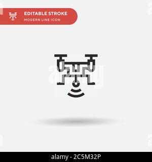 Drone Simple vector icon. Illustration symbol design template for web mobile UI element. Perfect color modern pictogram on editable stroke. Drone icons for your business project Stock Vector