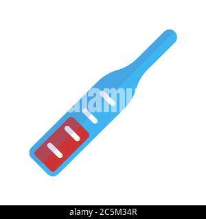 Thermometer medical on white background in trendy flat style isolated. Stock Vector