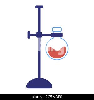Chemical laboratory equipment on white background. Vector illustration. EPS 10. Stock Vector