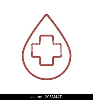 Blood drop icon on white background. Vector illustration in trendy flat style. EPS 10 Stock Vector