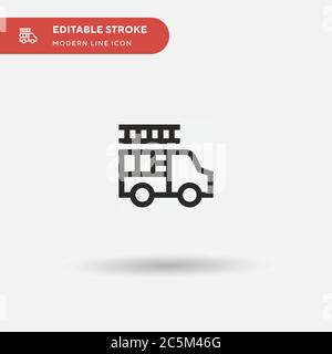 Fire Truck Simple vector icon. Illustration symbol design template for web mobile UI element. Perfect color modern pictogram on editable stroke. Fire Truck icons for your business project Stock Vector