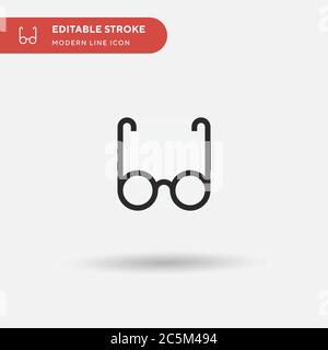 Eyeglasses Simple vector icon. Illustration symbol design template for web mobile UI element. Perfect color modern pictogram on editable stroke. Eyeglasses icons for your business project Stock Vector