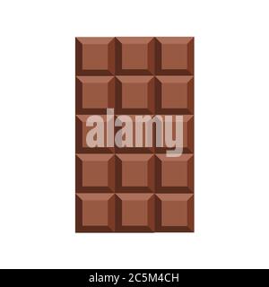 Chocolate bar on white background. Vector illustration in trendy flat style. EPS 10. Stock Vector