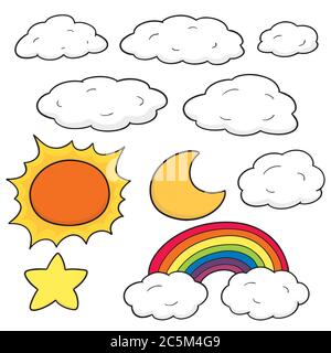 vector set of things in the sky Stock Vector