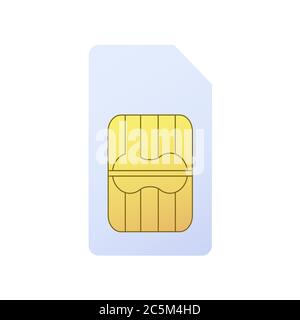 Sim card on white background. Vector illustration in trendy flat style. EPS 10 Stock Vector