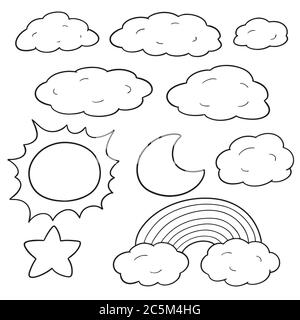 vector set of things in the sky Stock Vector