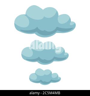 Cloud on white background. Vector illustration in trendy flat style. EPS 10 Stock Vector