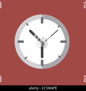 Clock icon in trendy flat style isolated on white background. Symbol ...
