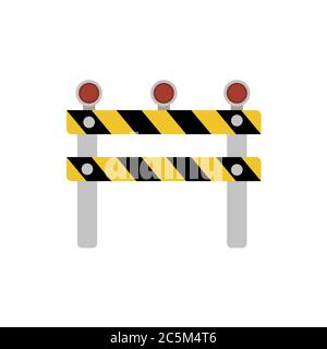 Road works sign, under construction on white background. Vector illustration in trendy flat style. EPS 10. Stock Vector