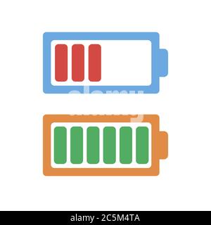 Battery Icon on white background. Vector illustration in trendy flat style. ESP 10. Stock Vector