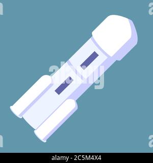 Rocket ship in trendy flat style. Vector illustration. EPS 10. Stock Vector