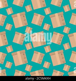 cardboard box seamless pattern vector illustration background Stock Vector