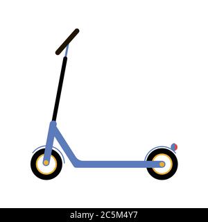 Electric Scooter on white background. Vector illustration in trendy flat style. EPS 10 Stock Vector