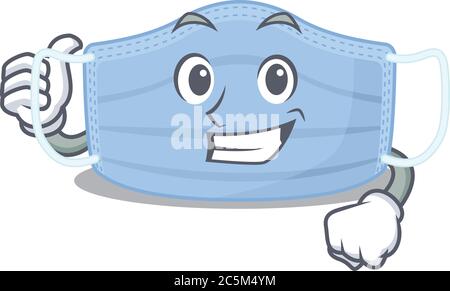 Surgical mask cartoon character design showing OK finger Stock Vector