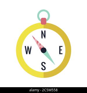 Compass Icon isolated on white background. Trendy flat style for graphic design, web-site. Vector illustration EPS 10.  Stock Vector