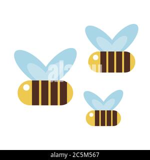 Honey Bee icon on white background. Vector illustration in trendy flat style. EPS 10. Stock Vector