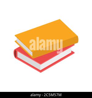Books icon on white background. Vector illustration in trendy flat style. ESP 10. Stock Vector