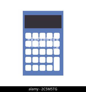 Blue Calculator on white background. Vector illustration in trendy flat style. EPS 10 Stock Vector