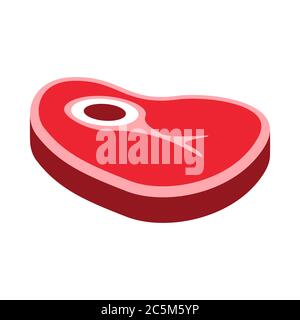 Steak in trendy flat style. Vector illustration. EPS 10. Stock Vector