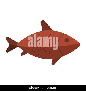 Simple Fish Icon on white background. Vector illustration in trendy flat style. EPS 10 Stock Vector