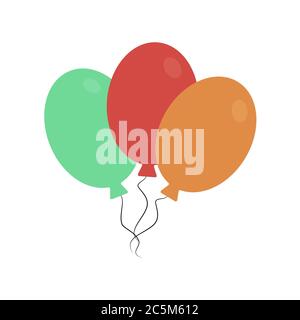 Bunch of balloons on white background. Vector illustration in trendy flat style. EPS 10 Stock Vector