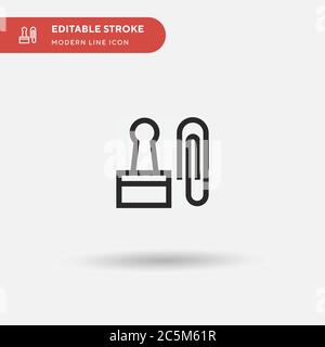 Attachment Simple vector icon. Illustration symbol design template for web mobile UI element. Perfect color modern pictogram on editable stroke. Attachment icons for your business project Stock Vector