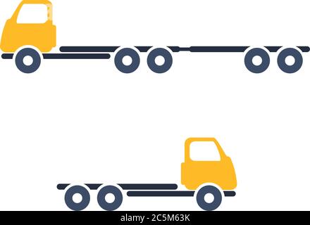 Modern transport truck without a trailer. Vector icon. Stock Vector