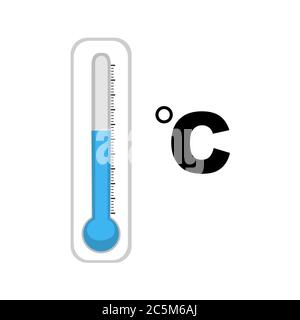 Thermometer and temperature on white background. Vector illustration in trendy flat style. EPS 10 Stock Vector