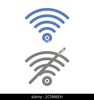 Wireless and wifi icon isolated on white background. Trendy flat style for graphic design, web-site. Vector illustration EPS 10 Stock Vector