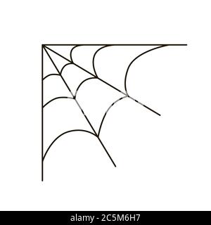 Spider web on white background. Vector illustration in trendy flat style. EPS 10 Stock Vector