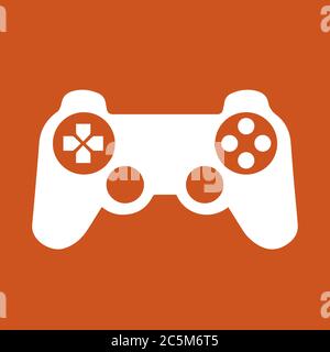 Joystick gamepad icon in trendy flat style isolated on red background. Vector illustration. Stock Vector
