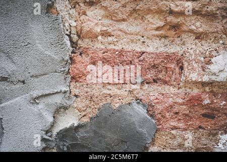 Blank grunge of old concrete wall white and grey color tone texture background Stock Photo