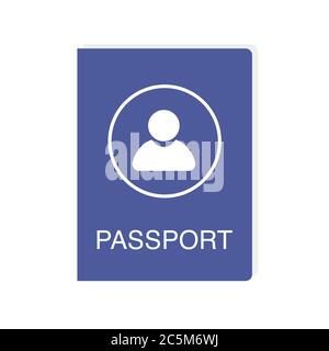 Passport icon on white background. Vector illustration in trendy flat style. ESP 10. Stock Vector