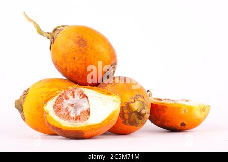 Ripe Betel nut is a yellowish orange Stock Photo