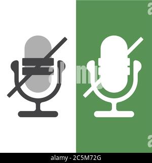 Microphone Icon on white background. Vector illustration in trendy flat style. EPS 10 Stock Vector