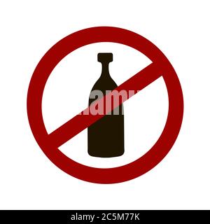 No alcohol sing on white background. Vector illustration in trendy flat style. EPS 10 Stock Vector