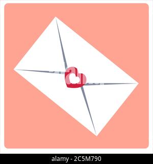 Happy Valentines Day postcard vector illustration, heart love icon. EPS 10. Stock Vector