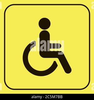Sign place for disabled. Vector illustration in trendy flat style. EPS 10 Stock Vector