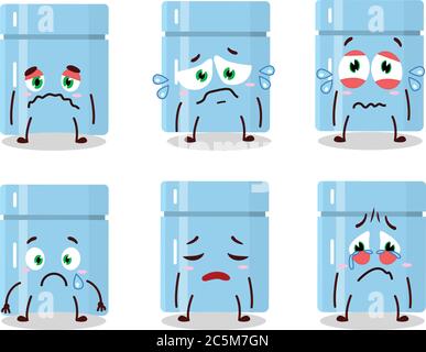 Fridge cartoon in character with sad expression Stock Vector
