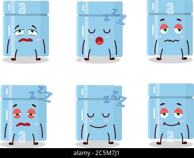 Cartoon character of fridge with sleepy expression Stock Vector