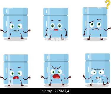 Cartoon character of fridge with what expression Stock Vector
