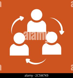 People icon in trendy flat style isolated on red background. Vector illustration. Stock Vector