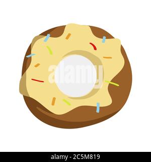 Donut on white background. Vector illustration in trendy flat style. EPS 10. Stock Vector