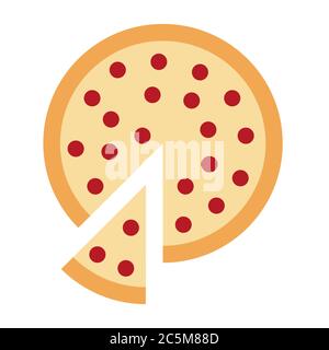 Pizza icon - pizza slice illustration - Vector pizza. EPS 10. Stock Vector